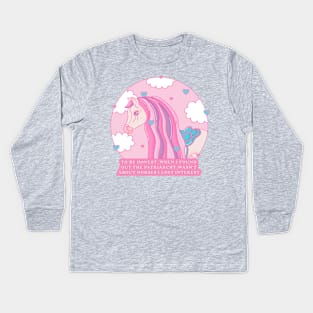 Barbie Movie Horses Patriarchy Quote Ken Kids Long Sleeve T-Shirt